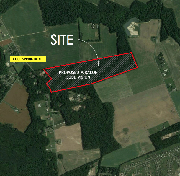 The proposed subdivision parcel is in a rural area south of Route 9 and Fisher Road near Lewes. SOLUTIONS IPEM GRAPHIC